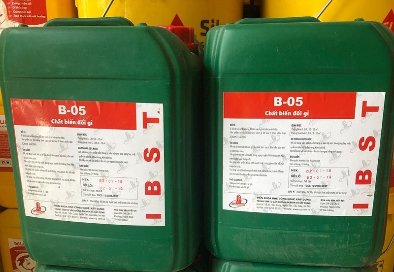 Báo giá chất Tẩy Gỉ Sắt Thép B05 tại Nghệ An và Hà Tĩnh